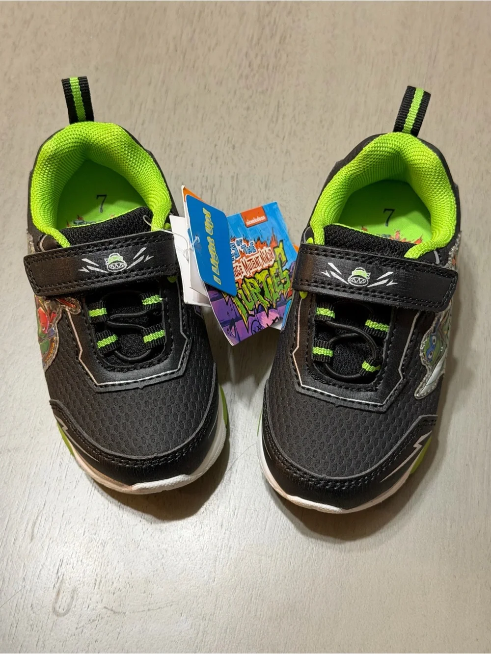 Kids Black & Lime Ninja Turtle Light-Up Sneakers